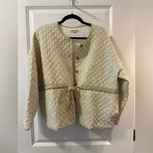 Madewell Quilted Jacquard Snap-Front Jacket in Daisy Blooms, size L